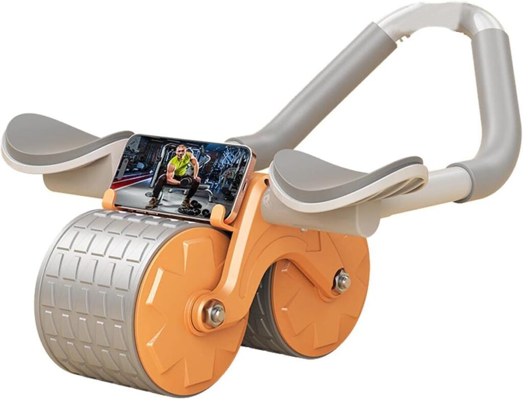 Automatische Rebound Abdominale Roller | 2 in 1 Ab Roller Wheel  Plank Trainer met Knee Pad, Automatic Rebound Abs Wheel voor Home Gym Perfect voor Body Fitness Krachttraining