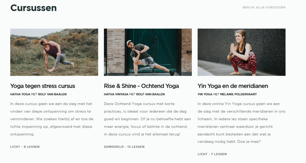 meerdere cursussen van Practise happy with yoga