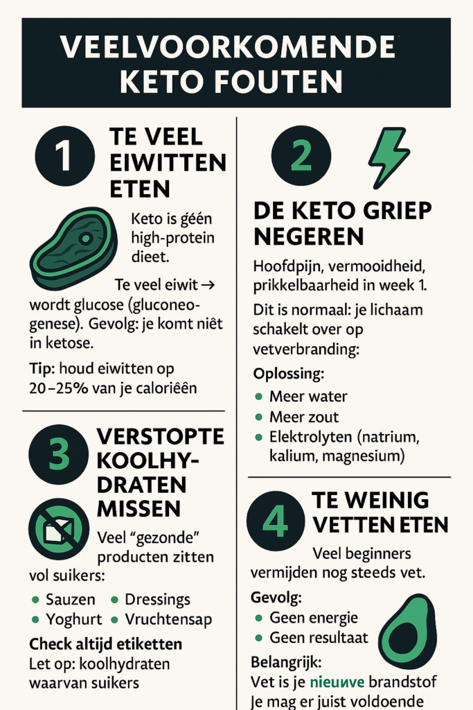 veelgemaakte fouten keto dieet